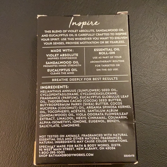 🆕 INSPIRE : Violet Sandalwood Eucalyptus Essential Oil Roll On Aromatherapy - Picture 10 of 14